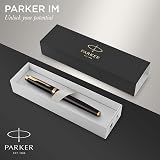 Parker IM Rollerball Pen Black Lacquer Gold Trim Fine Point Gift Box view 2