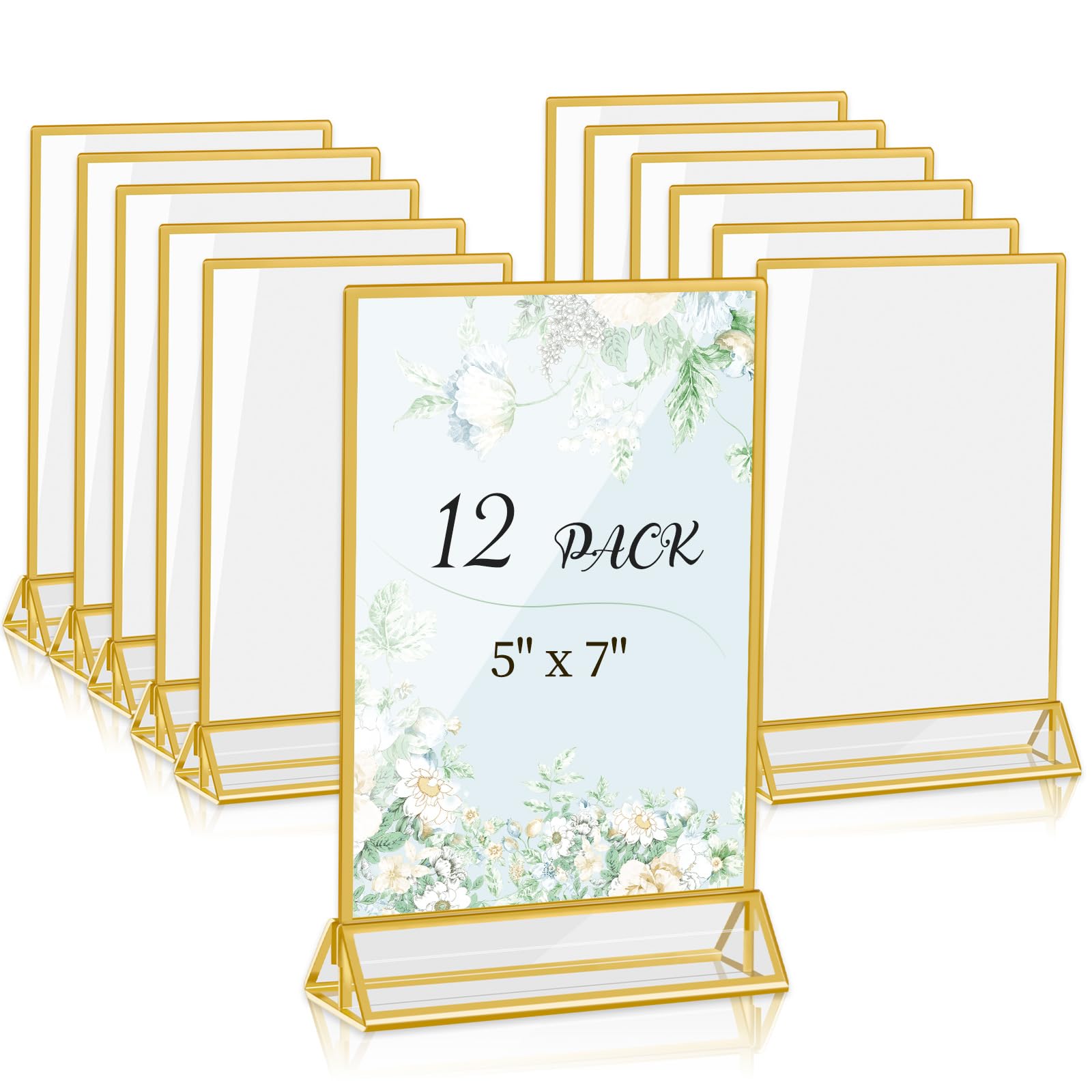 KintKita Acrylic Sign Holder 5 X 7, 12 Pack Table Number Holders For - View #2