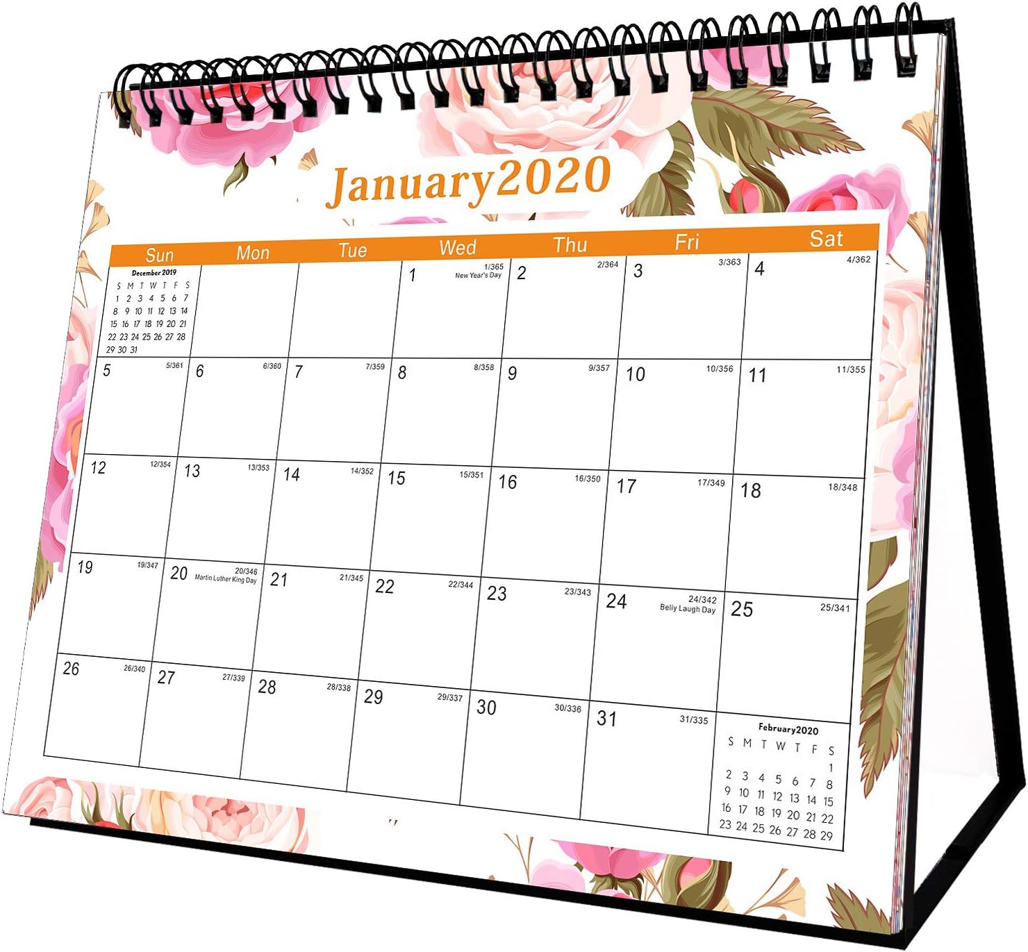 2020 Desk Calendar - Desk Calendar 2020 Standing Up 8'' x 6'' Desk Calendar Small Monthly Pages Easel Calendar
