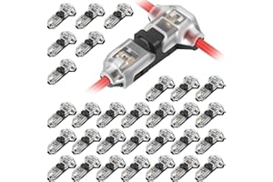 30 Pcs T Tap Wire Splice Connector for 16-20 AWG, 3 Way 1 Pin Low Voltage Wire Connectors, Quick Splice Wire Terminals, Solde