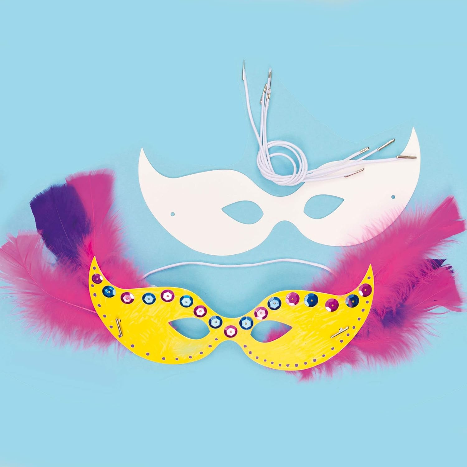 Baker Ross ET773 Decorate Your Own Carnival Mask Kit (Pack of 12