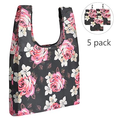 floral reusable shopping bags