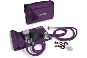 GRAHAM-FIELD Lumiscope Professional Blood Pressure Kit - Stethoscope, Manual BP Cuff, Sphygmomanometer - Grape