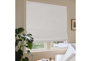 Grandekor No Drill No Drill Cordless Roman Shades for Windows,Blackout,31" W x 64" H,Privacy,Thermal Insulation Roman Blinds,Easy Install for Indoor Windows,for Home,Living Room,White