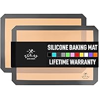 Zulay Kitchen 2-Pack Silicone Baking Mat Sheet - Reusable Silicone Baking Sheet - Easy & Convenient Nonstick Baking Supplies 
