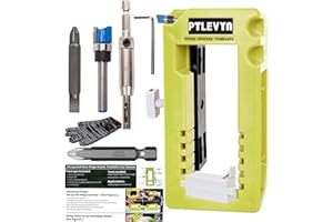 PTLEVYN Door Hinge Mounting Template Kit (Green) for 3-5" Hinges 90° Positioning Fits 1/4" and 5/8" Door thicknesses Mortise Opener Included Clips Quick and Precise Installation of Woodworking toolsy