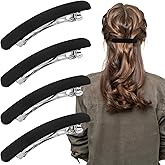 Atoden Hair Clip, Black Matte Barrettes for Women 4Pcs, Flat Hair Clips for Thin Fine Hair, Hair Pins for Short Medium Hair, Cute Hair Accessories for Women Girls