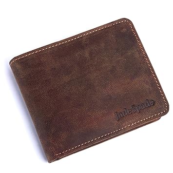Jade Spade Elyx Oily Hunter Leather Mens Wallet with 7 Card Slots and Coin Pocket (Seaweed)