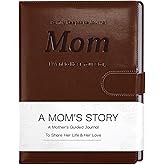Artmag Mom's Life Story Journal with 250+ Prompt Questions, Family Keepsake Book Leather Cover for Mom to Share Her Memories for Birthday Mother's Day Christmas (Brown)