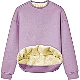 Yeokou Womens Winter Crewneck Sweatshirt Sherpa Fleece Warm Heavyweight Pullovers