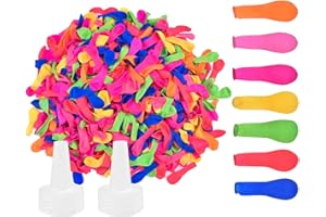 1000 Pack Water Balloons, Colors Latex Water Balloons with 2 Hose, Water Bomb Game Fight Birthday Party Fun Rainbow Balloons,