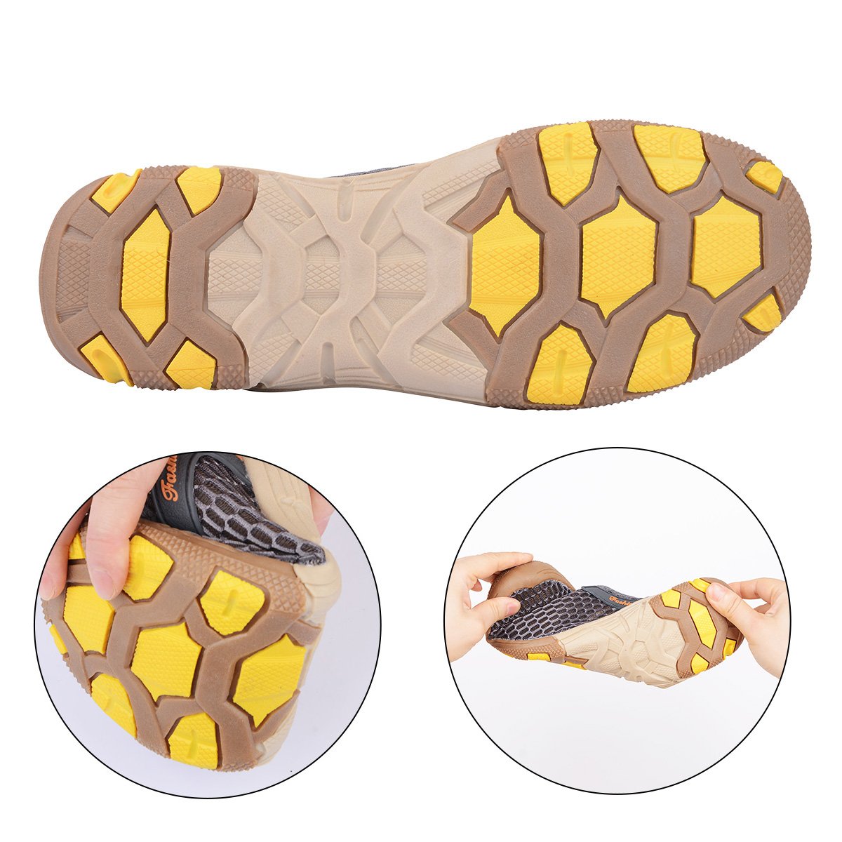 Neoyowo Mens Quick Drying Aqua Water Shoes for Hiking Beach Walking(Grey 45 EU)