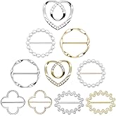 Hpgoxkd 10PCS scarf ring clip,shirt ties clips for women,shirt clips to tighten For Womens Clothing Accessories, Gold/Silver