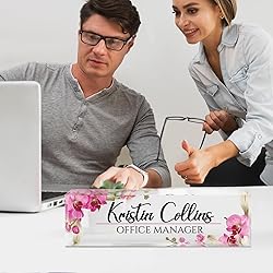 Custom Name Plate for Desk, Acrylic Office Decor
