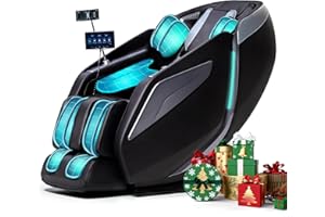RelaxRelife Full Body Zero Gravity Massage Chair with Body Scan 4D Intelligent Shiatsu Strecth Massage, Back/Leg Heated with AI Voice Control Bluetooth Speaker Airbags SL Track Massage Black