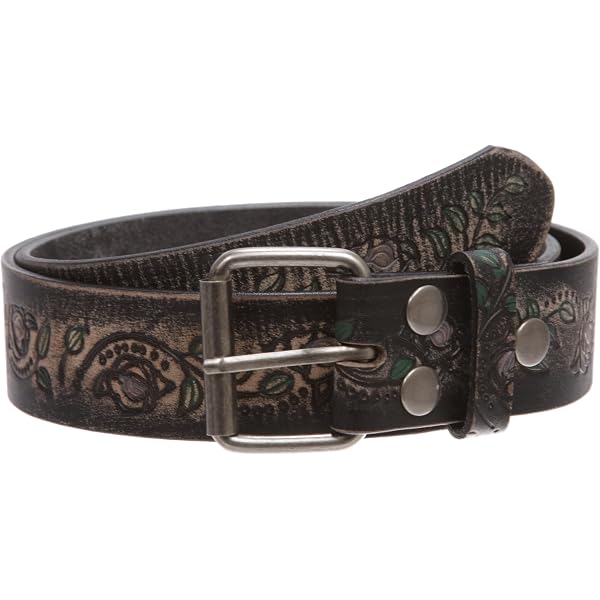 Lowlife Wallace Studded Belt - Slate Grey Leather With Pewter Studs (Small 28-32")