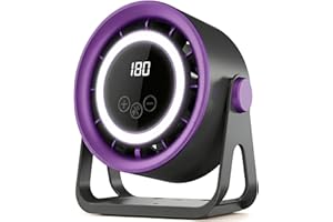 Desk Fan with Night Light–USB Rechargeable Small Table Fan, Touch Control Mini Desk Fan, 5 Stepless Speed, LED Display, 360° 