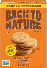 Back to Nature Peanut Butter Creme Sandwich Cookies, Plant-Based, Non-GMO, Made with Wheat Flour and Whole Grains, 8.25 oz Bo