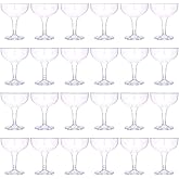 yptniginu 24 Pcs Champagne Tower Glasses Set, 5 oz Plastic Champagne, Unbreakable Margarita Coupe, Stackable & Shatterproof Disposable Stem Glasses for Wedding Birthday Party Bar (Clear)