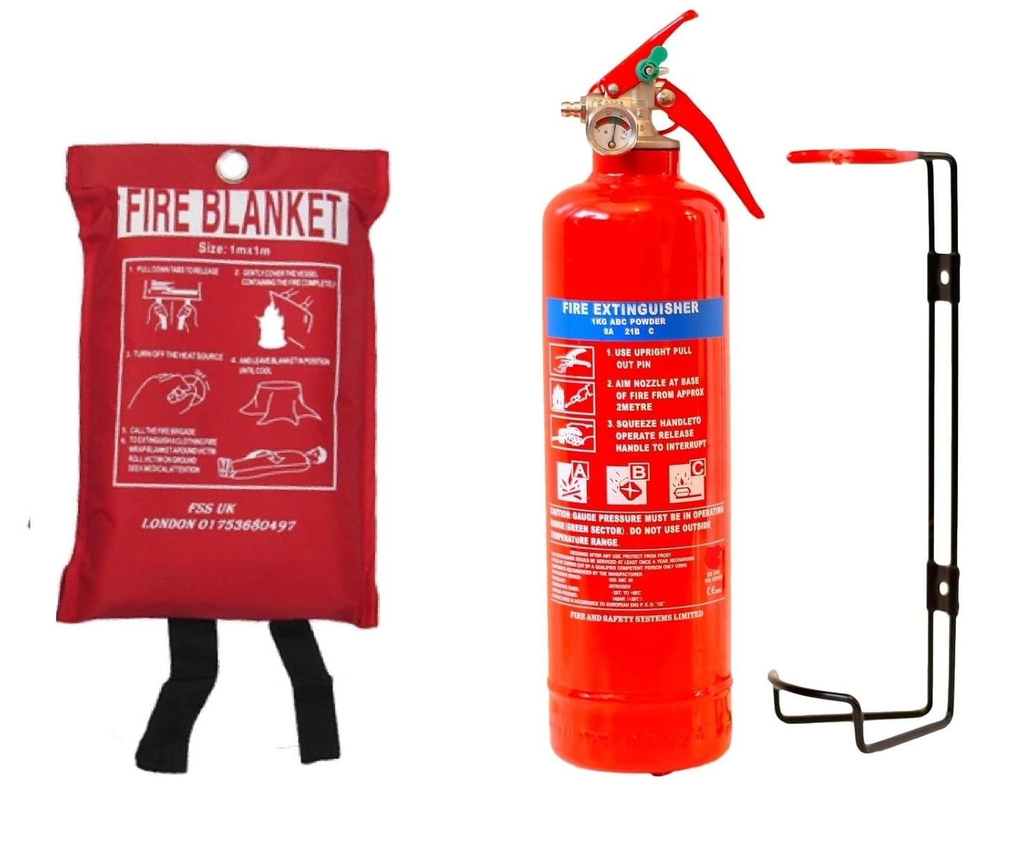 New Fss Uk Plus 1 Kg Powder Abc Fire Extinguisher With Fire