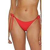 BECCA Women's Standard Color Code Tie Side Bikini Bottom, Cheeky Coverage, Swimwear Separates, Fire