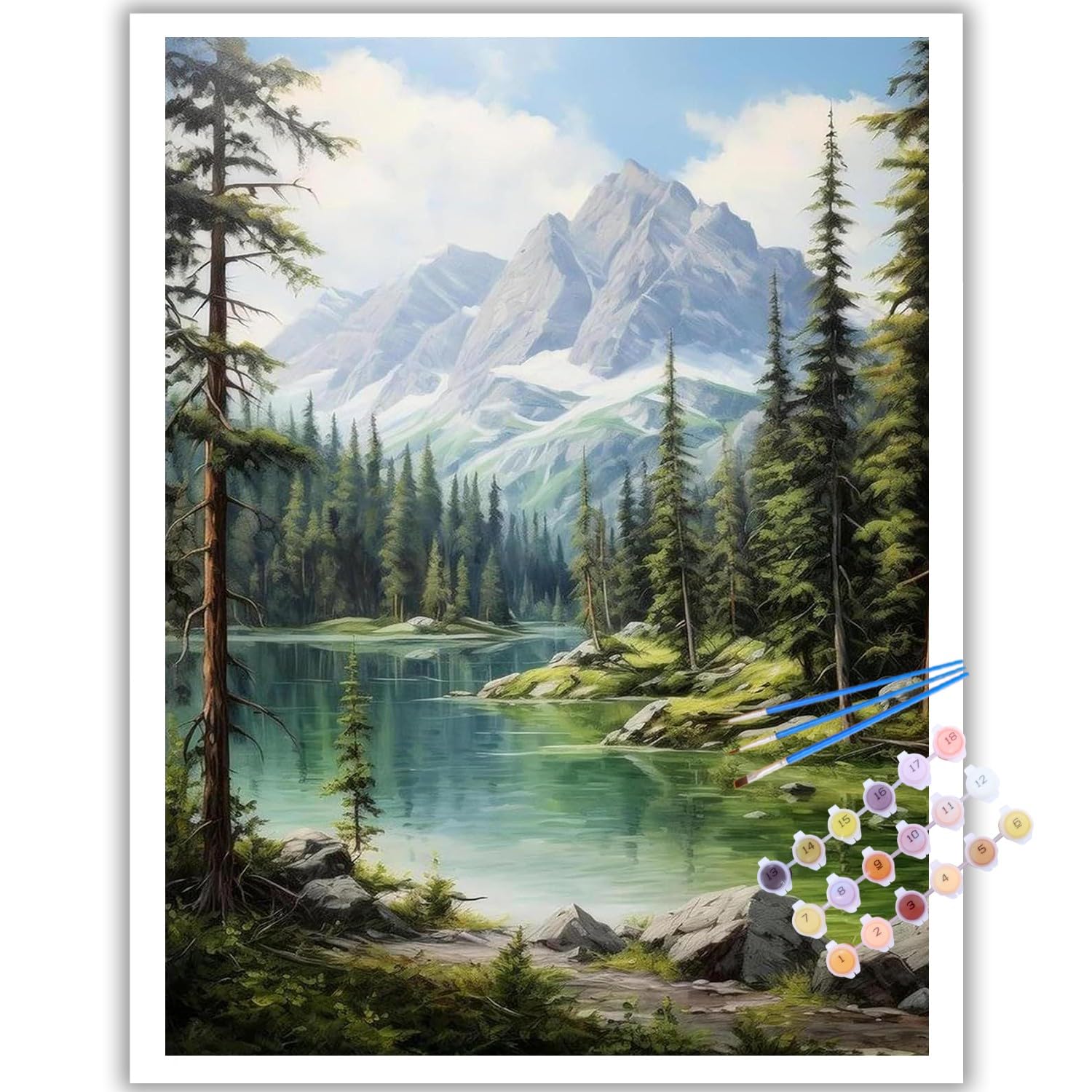 Mafenr Art Landscape Paint by Numbers for Adults, Landscape Painting by Numbers, Paint by Number Canvas for Gift and Home Decor 12x16Inch/30x40cm — image 1