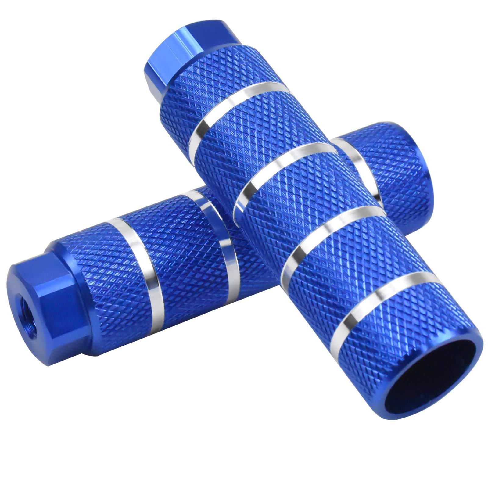 YMWALK Aluminum Bike Foot Pegs - 2 Pieces BMX Stunt Pegs, Anti-slip Rear Feet Pedals for Mountain Bike (Blue)