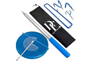 DAILY FAVORITES DF 4 in 1 Extendable Disc Golf Retriever 16 ft - Telescopic Disc Golf Retriever - Disc Retriever with Durable Stainless Steel Frame Hooks & Carry Bag - Disc Golf Retriever Pole for Tree Bushes & Water