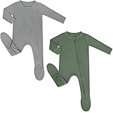 HAPIU Rayon from Bamboo Baby Footed Pajamas, 2 Way Premium Zipper, Footie for Baby Boy Girls, Newborn-24 Months