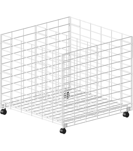 Econoco 48-Inch Grid Dump Bin With Adjustable Shelf - Black Promotional Display