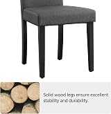 Yaheetech Fabric Upholstered Dining Chair Set of 4 Dark Grey Wood Legs view 10