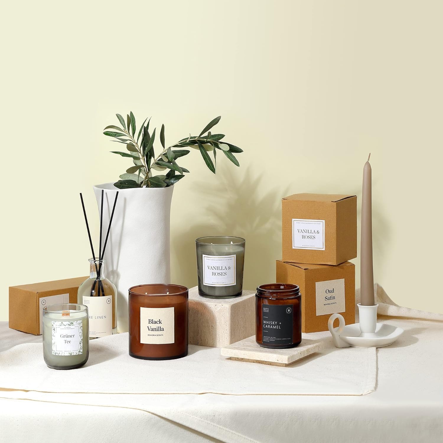 BOHORIA® Raumduft Raumdiffuser Duftstäbchen Lufterfrischer mit Frische Wäsche Duft – stimulierender und frischer Raumduft für EIN einzigartiges Dufterlebnis im Wohnzimmer Büro WC (Pure Linen, 250ml) 4