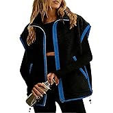 Ziqoty Women's Sherpa Fleece Vest Sleeveless Stand Collar Zip Up Jacket with Pockets Casual Daily Wear Fall Winter Outerwear