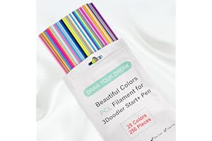 Kretrum 250 Strands 25 Colors 3D Doodler Refill Packs for 3Doodler Start+ Pen 2.5mm 3D Doodler Pen Refills PCL Only for 3Dood