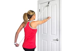 DMI Shoulder Pulley Over the Door for Physical & Shoulder Rehab, Occupational Therapy Aid with Easy Grip Handles, White