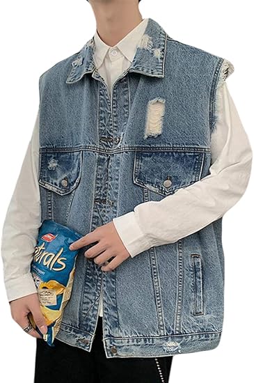 Amazon Alppv メンズ ベスト チョッキ ジージャン 袖なし ベスト メンズ 韓国 ファッション ベスト 秋 アウター ｇジャン デニム カジュアル 通学 ベスト 通販