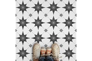 Alwayspon 20cm/8inch 20Pcs Self Adhesive Vinyl Floor Tile Sticker, Peel and Stick Waterproof Non-Slip Flooring Tile Sticker f