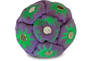 DIRTBAG Mega Metal Footbag Hacky Sack, Handmade Footbags, Flying Clipper Original Design, Steel Pellet Blend, Bright Vivid Colors.