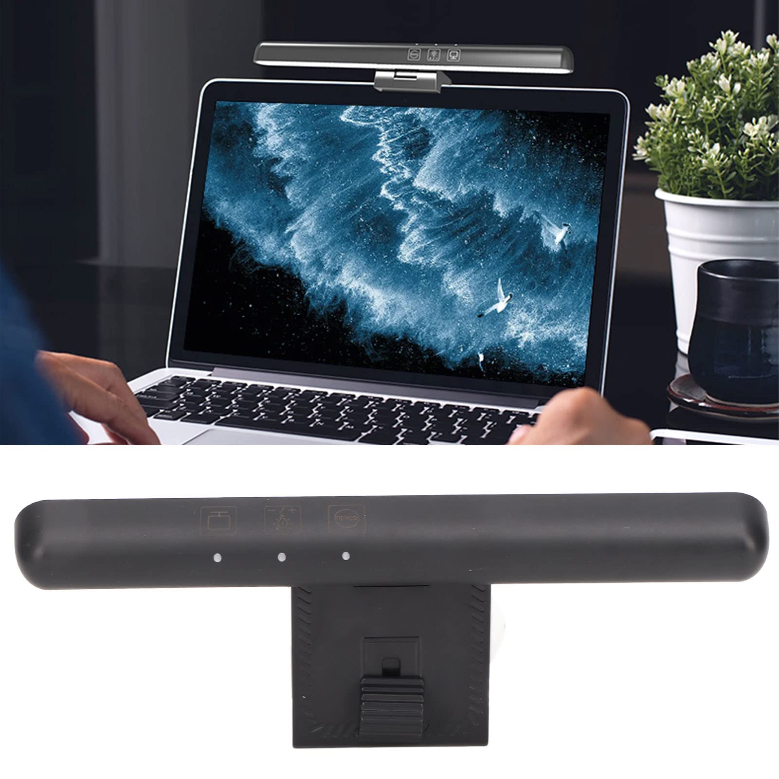 Topyond Monitor Light Bar, Computer Monitor Lamp with Touch Control & 3 Color Temperatures, Dimmable LED Light Bar Protecting Eyes, No Glare Type-C Desk Lamp for Home Office