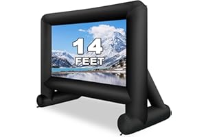 GZKYYLEGS Inflatable Projector Screen 14ft Inflatable Movie Screen Outdoor with Air Blower and Storage Bag, Easy Set up, Front and Rear Projection for Outdoor Movie Night Backyard Pool Fun