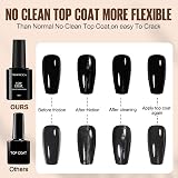 TOMICCA Gel Nail Polish Base Coat Top Coat Set 2x8ml No Wipe UV/LED view 4