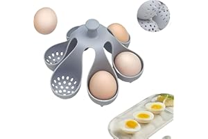 ZXiaJUMCR Silicone Egg Boiler Rack, Freestanding Egg Boiler,egg boiler holder,Silicone Egg Boiler Cooker,Hard Soft Boiled Eggs, Storage and Egg Rack, Holds 6 Eggs, for Cooking Kitchen Gadget, Gray