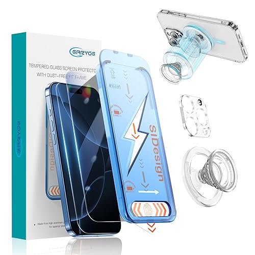 GARYOG 2 Pcs for Iphone 16 Pro Max Screen Protector,Easy Installation | Military Grade 9H Tempered Glass | Ultra HD Clarity | Scratch-Resistan | Anti-Fingerprint|,with Camera Protector Magnetic Ring