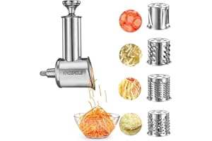 KINGEAGLE Stainless Steel Slicer Shredder Attachment for KitchenAid Mixer, Cheese Grater Attachment, Food Slicer for KitchenAid Mixer, Accessories for Kitchenaid