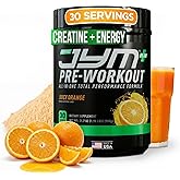 JYM Supplement Science Pre JYM Plus Orange Pre-Workout Powder, Amino Nitrates, Creatine, Betaine, Nootropics, BCAA’s, for Men & Women, 30 Servings