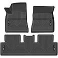 Husky Liners Weatherbeater Floor Mats | Fits 2017-2024 Tesla Model 3 | Front & 2nd Row, 3-pc Black - 95091
