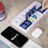 CSTDE Weekly Pill Box Organiser Large 7 Day 2x Daily Push Button view 7