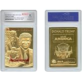Donald Trump Triple Image Signature Edition 23K Gold Card Limited and Numbered of 5000 - Graded GEM-Mint 10