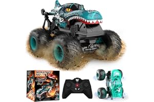 Gohero Monster Truck Toys, 2.4Ghz Remote Control Monster Trucks for Boys Age 4-7, 1:20 Dinosaur Toys with Light & Music,RC Truck with Stunt, 360° Spin, Walk Upright& Drift, Dinosaur Toy for Kids 3-5.