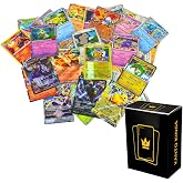 Pokemon Compatible Card Pack - King's Loot Box - 2 Guaranteed Ultra Rare Cards + Bonus Stickers + Kanto Kings Custom Deck Box (72 Cards)